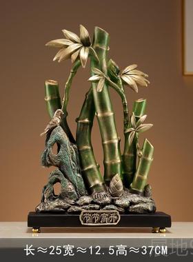 高档新中式卡通熊猫竹子红酒柜架子酒摆装饰品件艺客厅电视柜家居