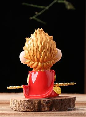 高档齐天大圣饰黑神车话悟空手办陶瓷人物载装鱼缸造景禅居意家摆