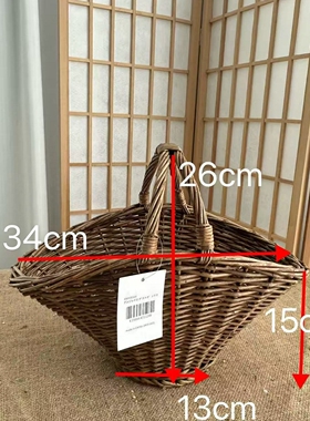 口日本贝壳篮子藤编壁挂花篮