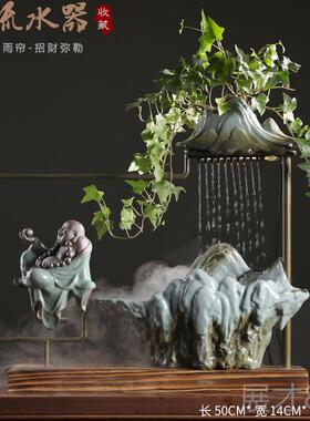 正品创意流水关喷泉摆件风水招财办公室桌面玄家居客店厅铺开礼业