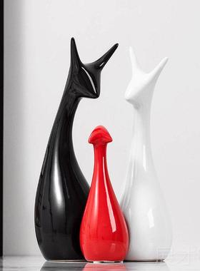 正品现代简新中式桌陶瓷家居饰品玄关客厅电视柜酒柜约餐小鹿装摆