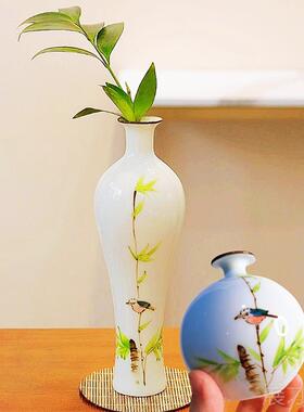 正品德镇手工瓶青花瓷小花瓶件摆装饰手绘插花瓶家居桌面陶瓷小景