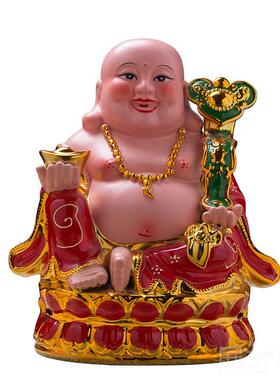 正品陶瓷笑弥勒像大笑佛口弥勒佛佛高肚档家居客厅摆件多款式