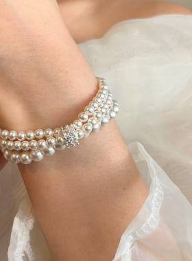 高亮珍珠手链女2025新款轻奢小众