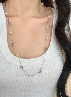 多种戴法猪鼻子珍珠项链女长款