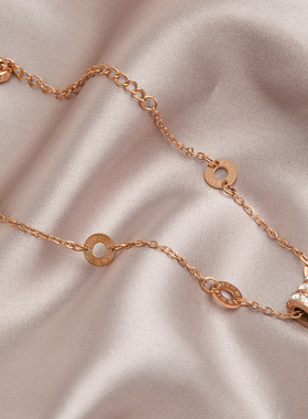 不掉色钛钢满钻小蛮腰手链女