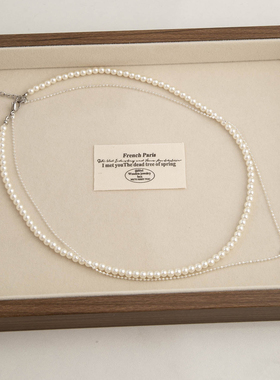 水滴珍珠双层锁骨链女轻奢百搭