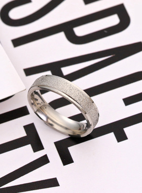 不掉色戒指钛钢指环女