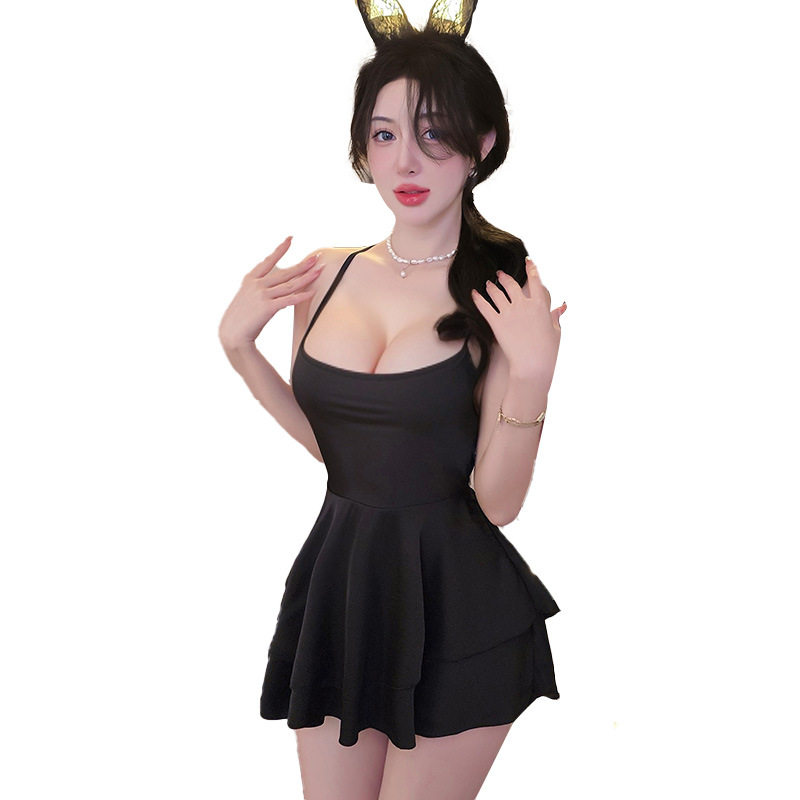 俏趣内衣吊带裙欧美性感绑带露背a字辣妹风超短裙纯欲缎面连衣裙,淘宝优惠券,粉丝福利购,淘宝优惠卷