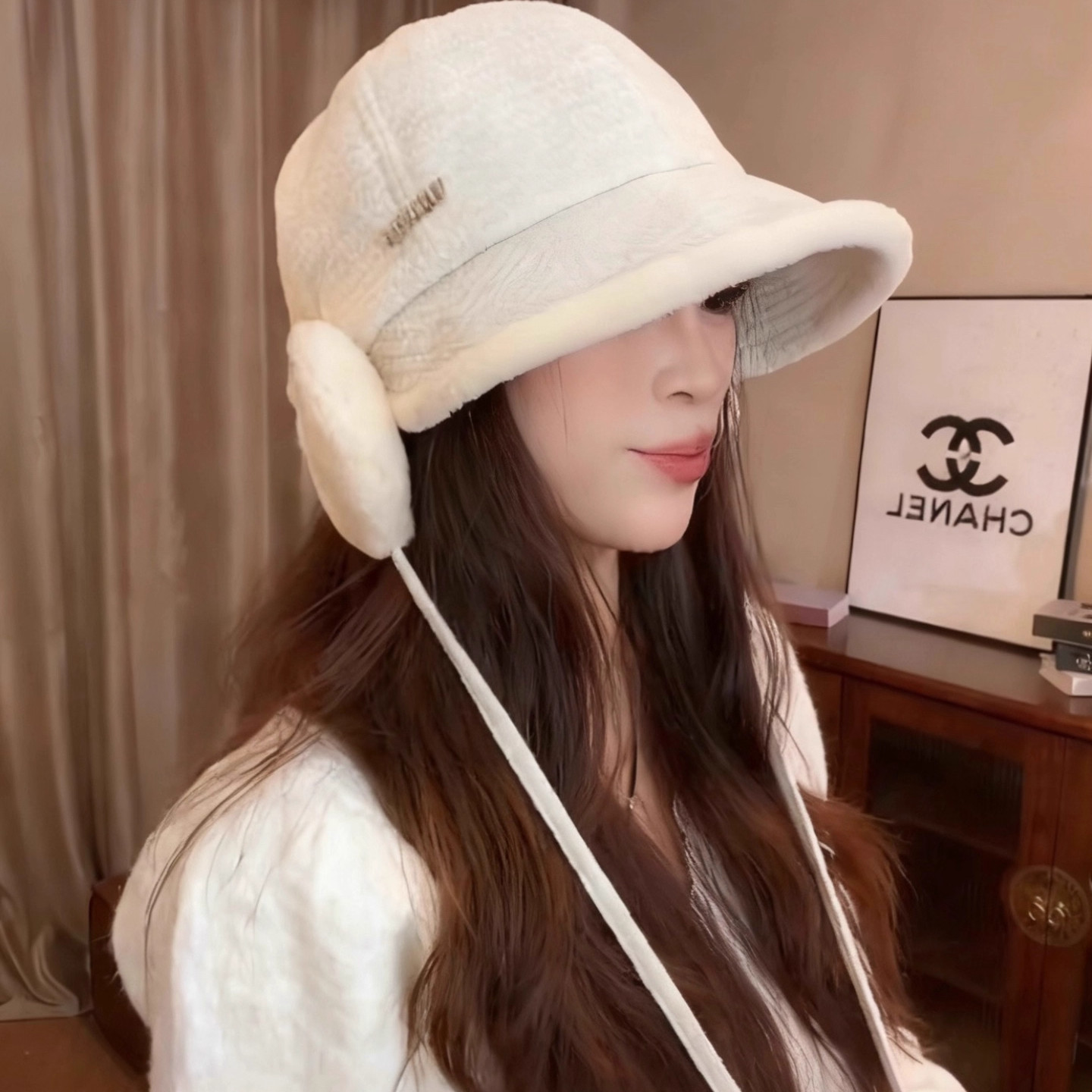 可挂口罩防寒鸭舌帽2025冬季新款加厚保暖毛绒渔夫帽子女耳罩一体,淘宝优惠券,粉丝福利购,淘宝优惠卷