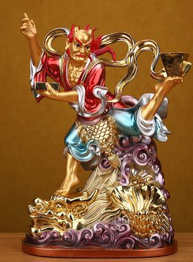 魁星神像铜彩树脂中式摆件金榜题名客厅玄关装饰魁星踢斗状元学位