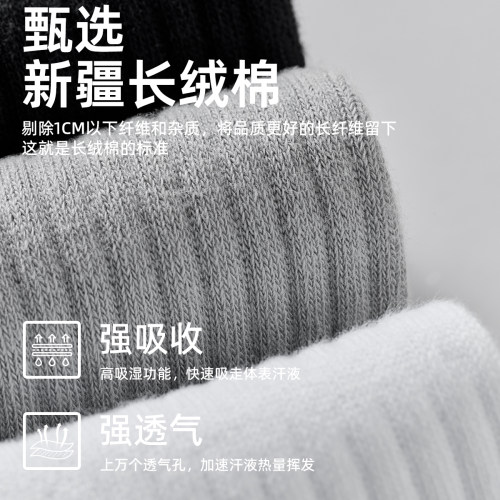 佐印男士袜子男款秋冬季新款运动网眼透气五指袜中筒长袜纯棉纱线 - 图3