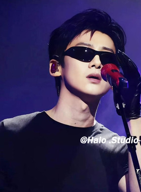 白敬亭同款黑色复古猫眼墨镜