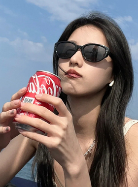 徐璐同款白色窄框猫眼太阳镜