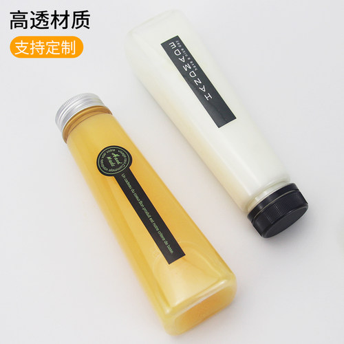 machi创意一次性PET网红果汁饮料300ml透明塑料瓶网红奶茶瓶密封 - 图1