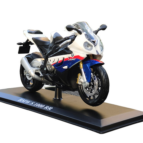 1:12宝马摩托车模型 BMW S1000 RR仿真合金机车模型摆件男孩礼物 - 图3