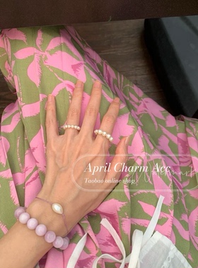 AC定制 天然紫锂辉水晶淡水珍珠白水晶S925纯银叠戴ins高级手串