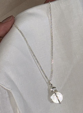 AC定制 韩系ins淡人清冷感白水晶葫芦项链长款毛衣链猫眼珠百搭女