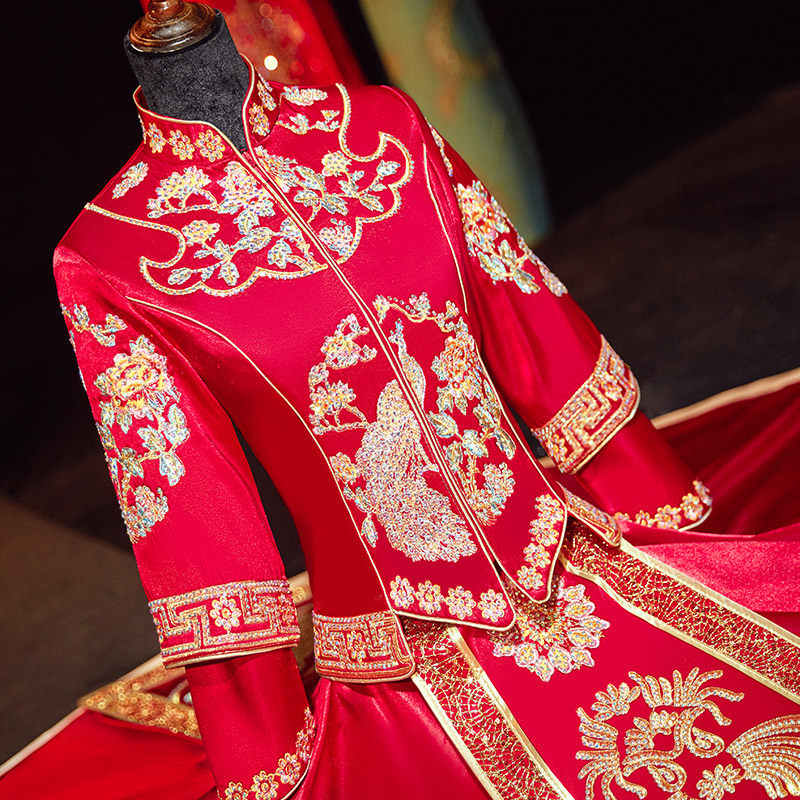 新娘秀禾服2020新款结婚中式女婚纱 衣佐吾佑旗袍