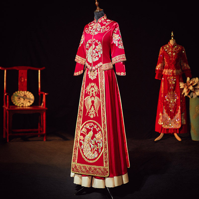 新娘秀禾服2020新款结婚中式女婚纱 衣佐吾佑旗袍