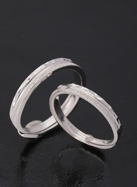 [将爱情进行到底]情诗三行足银999对戒情侣戒指小众高级刻字礼物