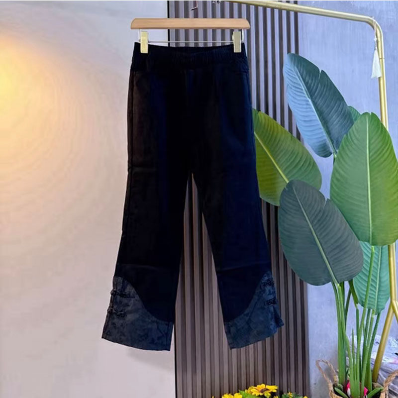 新中式大码女装2025秋季款国风亮钻刺绣丝绒中长款马甲裤子两件套,淘宝优惠券,粉丝福利购,淘宝优惠卷