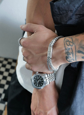 钛钢双层手链男极简风小众设计手饰不掉色百搭个性高级礼物饰品女