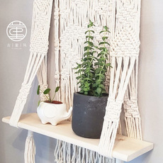 Гобелен 手工编织挂毯波西米亚壁挂装饰画diy墙面三层置物架棉线壁毯