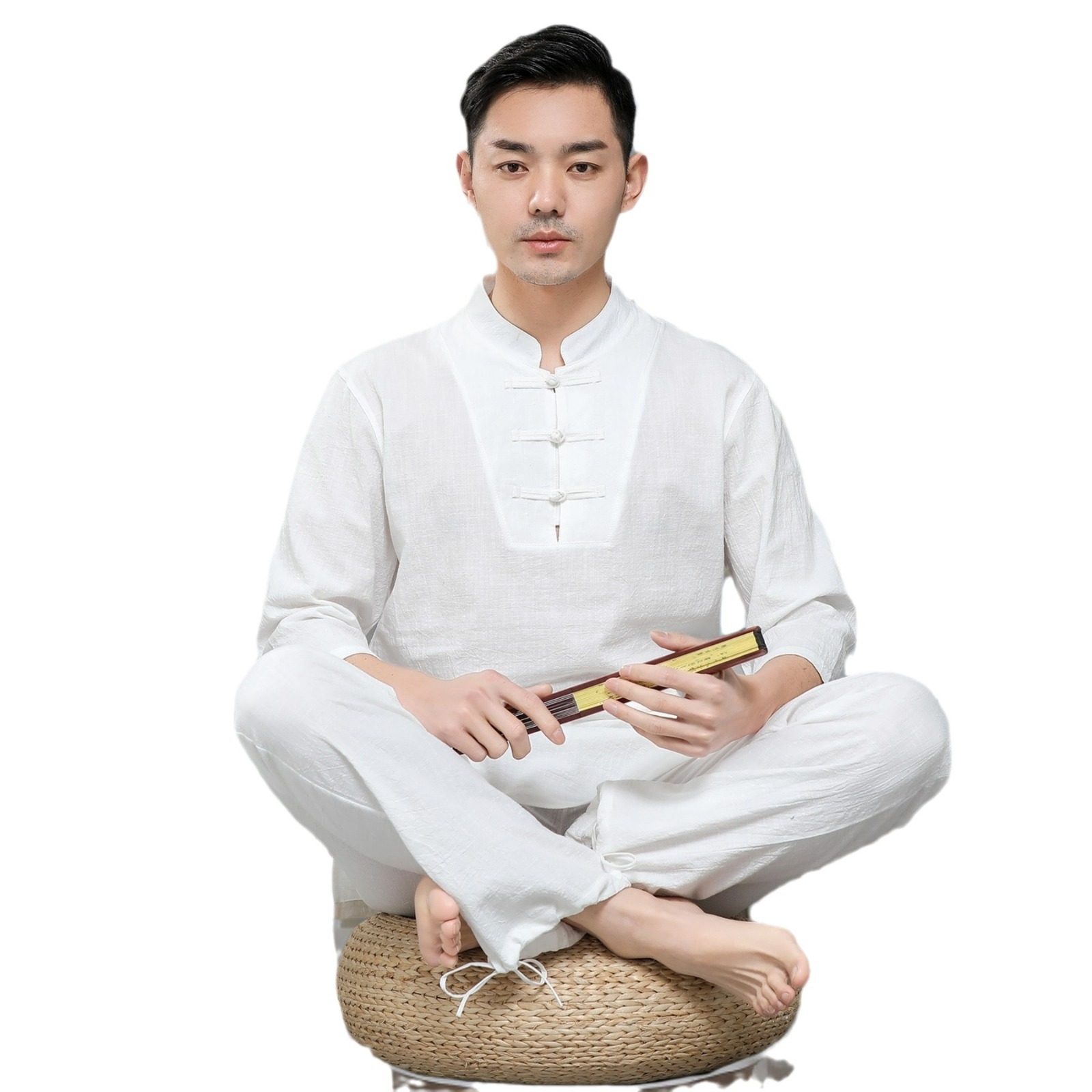 棉麻瑜伽服禅修服男居士服太极服茶服练功打坐中国风男女同款唐装,淘宝优惠券,粉丝福利购,淘宝优惠卷