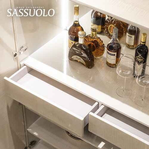 SASSUOLO/轻奢AZINGO黄铜龟背叶高酒柜/ robertocavalli家具高定 - 图3