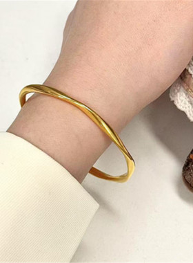 古法传承金包银莫比乌斯环手镯女