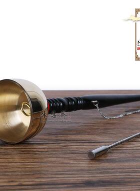 台湾铜质木柄引磬寺院早晚课诵经文引罄助念引庆法会法器佛具新