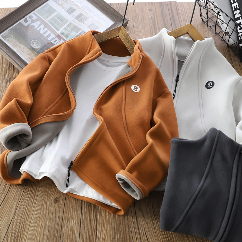 男童女童摇粒绒外套立领校服神器秋冬加绒加厚防风保暖日系中大童,淘宝优惠券,粉丝福利购,淘宝优惠卷