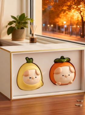 卡通动物桌面摆件树脂收纳盒