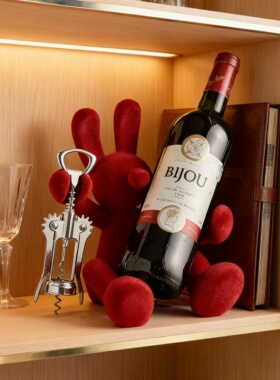 可爱动物毛绒红酒架礼盒摆件