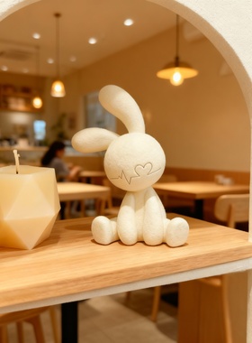 可爱兔子桌面摆件树脂动物装饰品