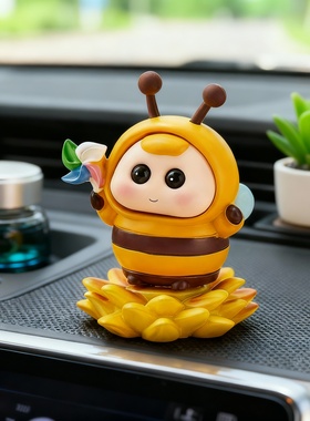 卡通蜜蜂车载装饰品树脂摆件