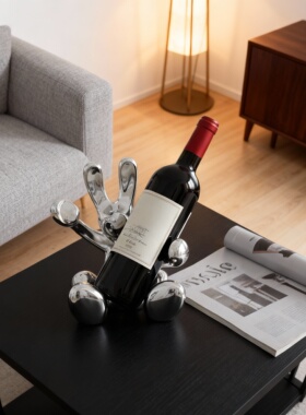 轻奢树脂动物造型红酒架摆件