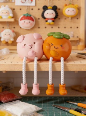 房间卧室置物架洞洞板吊脚娃娃摆件装饰品电视柜墙上创意可爱家居