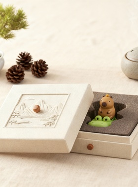 禅意山水树脂浮雕桌面摆件礼盒