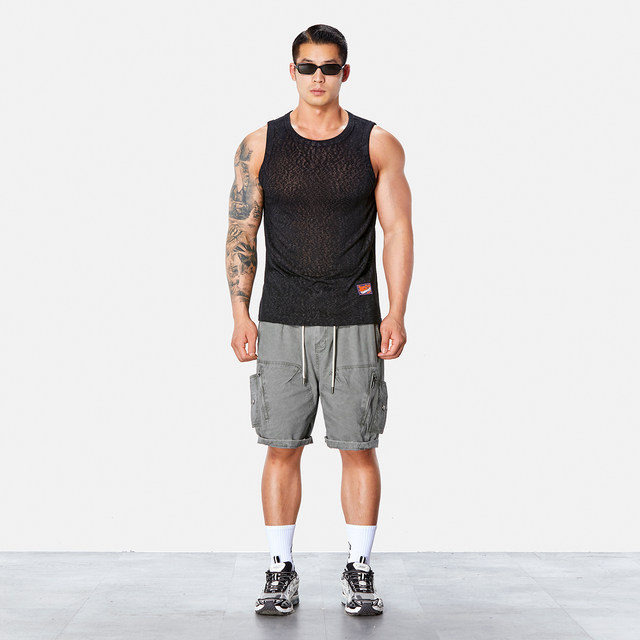 TOMATOPAPA ເສື້ອກິລາຜູ້ຊາຍ Summer Breathable Fitness Running Sleeveless Pullover Lyocell Sweat Vest
