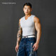 TOMATOPAPA ຜູ້ຊາຍ V-neck ຂະຫນາດນ້ອຍ vest threaded sleeveless shirt ribbed elastic vest ຜູ້ຊາຍກິລາ tight waistcoat T
