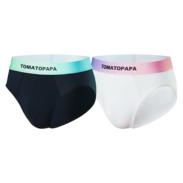 TOMATOPAPA gradient series modal briefs sports style ສາຍແອວທີ່ມີສີສັນກິລາຊຸດຊັ້ນໃນຂອງຜູ້ຊາຍ