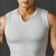 TOMATOPAPA ຜູ້ຊາຍ V-neck ຂະຫນາດນ້ອຍ vest threaded sleeveless shirt ribbed elastic vest ຜູ້ຊາຍກິລາ tight waistcoat T