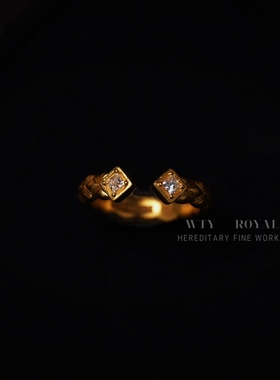 足金仲夏之约开口钻戒