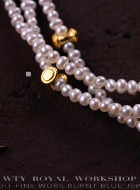 足金珍珠手链 鹿鸣图腾可DIY定制