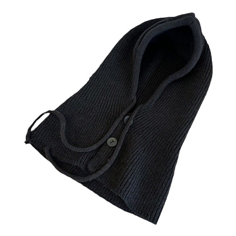 红色巴拉克拉法帽纽扣一体帽女冬季保暖新款针织帽护耳保暖帽,淘宝优惠券,粉丝福利购,淘宝优惠卷