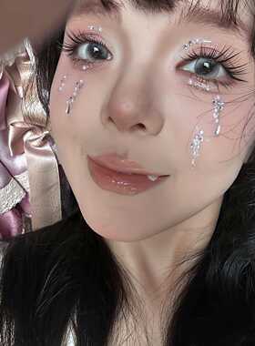 万圣节脸贴仙女落泪妆容贴钻眼下泪滴碎钻泪钻珍珠钻跨年表演装饰