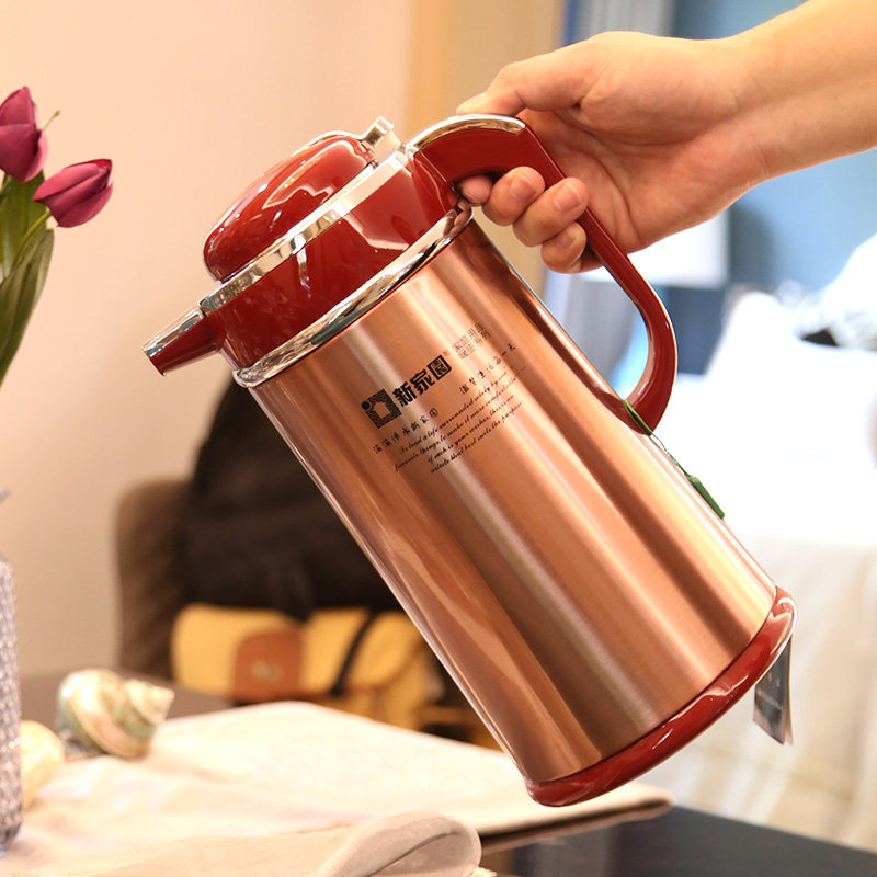 新家园不锈钢保温壶家用热水瓶按压式热水壶办公家用大容量暖壶,淘宝优惠券,粉丝福利购,淘宝优惠卷