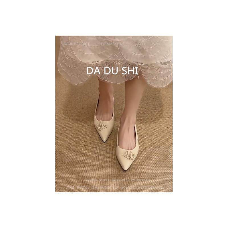 羊皮版！韩系平底尖头单鞋女千金风软底玛丽珍鞋一脚蹬真皮瓢鞋,淘宝优惠券,粉丝福利购,淘宝优惠卷